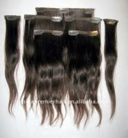 Indian remy hair curl clip in hair weft extensions