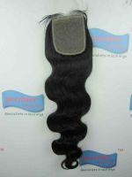 indian remy hair swiss lace top closure 1# body wave 18" 3.5x4" with silk top