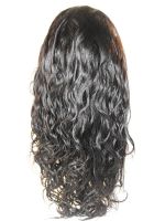 100%Brazilian virgin hair full lace wig/18 inch/1b#color/25mm curl/in stock for wholesale