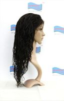 100%Brazilian virgin hair full lace wig/18 inch/1b#color/25mm curl/in stock for wholesale