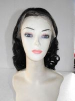 Chinese virgin hair lae front wig 8''-26'' dark color in stock for wholesale