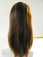 Chinese virgin hair lae front wig 8''-26'' dark color in stock for wholesale