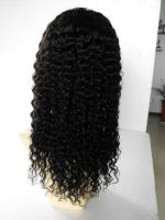 GLUELESS CAP african american black curly indian remy human hair full lace wig