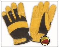 Full Cow skin leather glove with sponge full lined