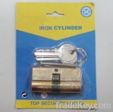 Iron Lock Cylinder With Polish Brass for furniture