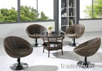 Poly rattan coffee set