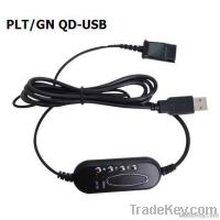 Plantronics/GN QD headset in USB connector bottom cable
