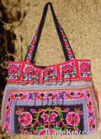 Hmong Ethnic handmade bag vintage thailand.Embroidery purse Boho tote