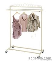 Ivory Double Rolling Rack for Hnging Clothes