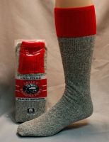Heavy Thermal Tube Boot Sock/ Gray with Red Top