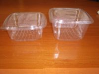 PET hinged lid containers and bakery containers