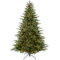 Artificial Pine Christmas Tree Pre-Lit UL Certified Warm White clear Lights with Metal Stand