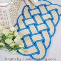 Chinese knot weaving blue floor mats