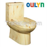 faux wood ceramic toilet