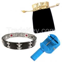 Stock Healthy 4 in 1 Two Tone Magnetic Bracelet Jewelry