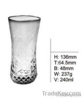 Crystal Glass Cup with Grid Outside