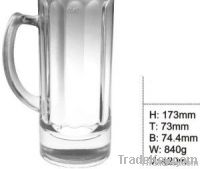 Transparent Glass Beer Cup with Handle