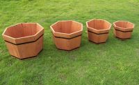 octagon wood garden pots