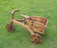 Country garden decorative shabby wood flower cart planters