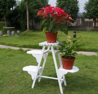 Decor Country Flower Cart Rustic Planter Fir Wood Plant Stand