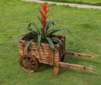 Wooden Garden Flower Cart, flower planter/pot, Wheelbarrow, garden decoration