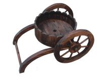 Outdoor Solid wood Flower cart/ Flower barrow/ Plant cart