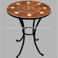 24"round dining mosaic table and chair set,wrought iron garden furniture modern tile mosaic outodor patio furniture coffee table