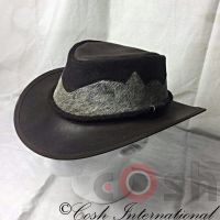 Genuine Black Leather Hats Manufacturer