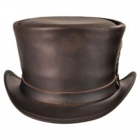 Genuine Leather Top Hats With Porter Band