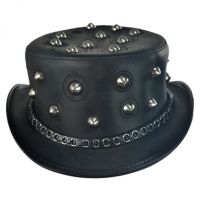 Fillmore Top Hat Steam punk Leather Black