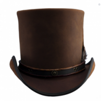 Brown Black Genuine Leather Top Hats
