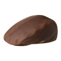 Brown Genuine Leather Top Caps For Men