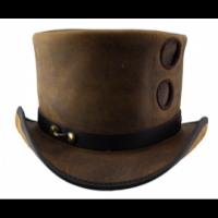 Brown Genuine Leather Nautilus Top Hats For Men