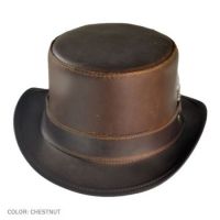 Unisex Genuine Leather Stoker Hat