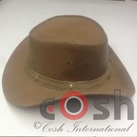 Brown Leather High Quality Hat