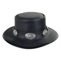 Leather Black Stevie Hat Steam punk Western