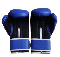 Real Leather Blue Boxing Gloves Supplier