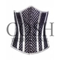 Underbust Corset In Black And White Brocade