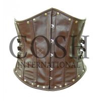 Underbust Corset In Brown Leather Steampunk Corset