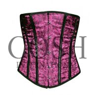 Underbust Pink Satin With Black Mesh Corset Supplier From Pakistan
