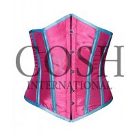 Underbust Corset Pink Blue Satin High Quality Corset Supplier