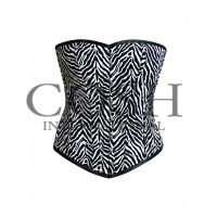 Overbust Corset In Black And White Cotton