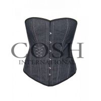 Overbust Corset In Black Jeans Cotton