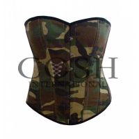 Overbust Corset In Camouflage Cotton