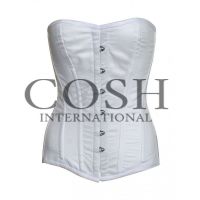 Overbust corset in white cotton