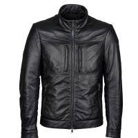 Black Leather Jacket With Wool Winter Jackets
