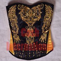 GOLDEN BEADED COUTURE EMBROIDERY CORSET