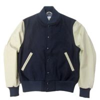 Navy And Cream Color Wool Jacket Supplier From Pakistan