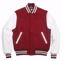 Maroon Body And White Sleeve Wool Jacket Supplier