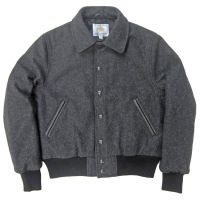 Charcoal Grey Wool Varsity Jacket Supplier